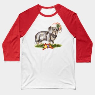 Christmas Dachshund Baseball T-Shirt